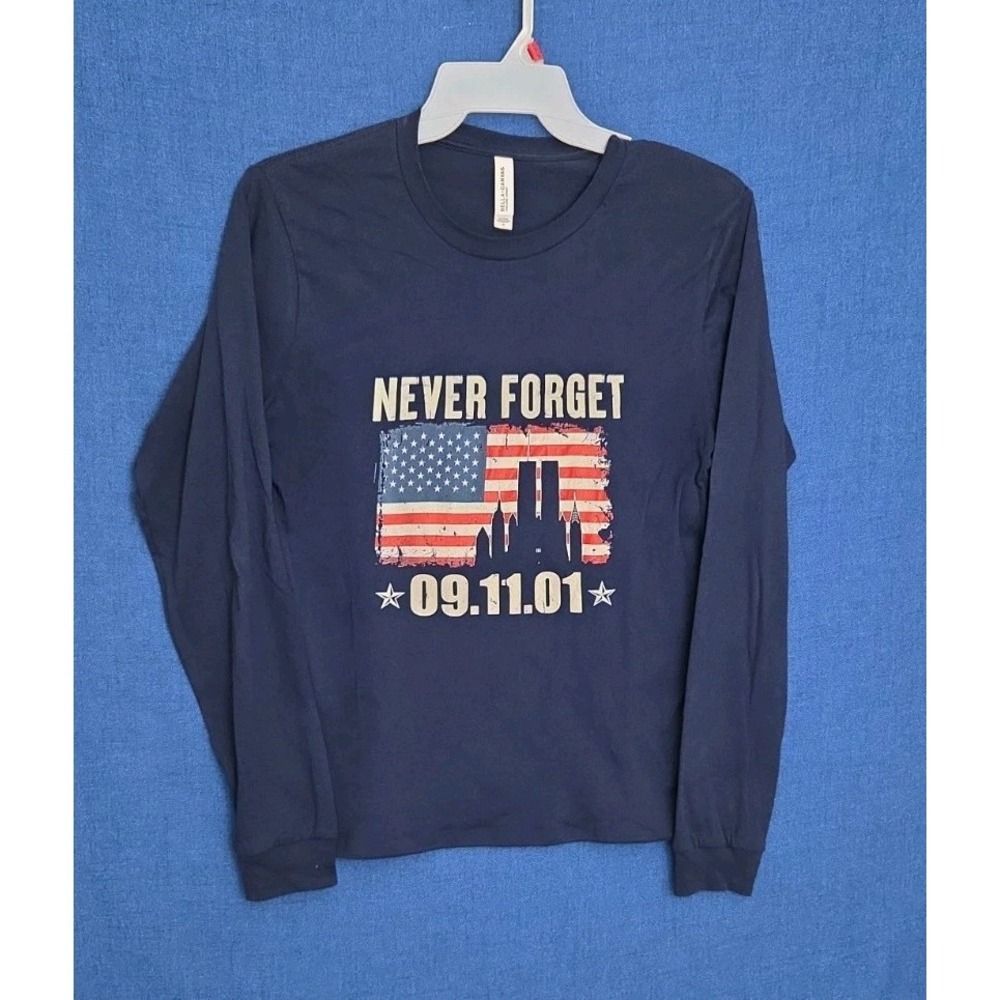 Never Forget September‎ 11 2001 Memorial Day Long Sleeve T-Shirt 100% Cotton